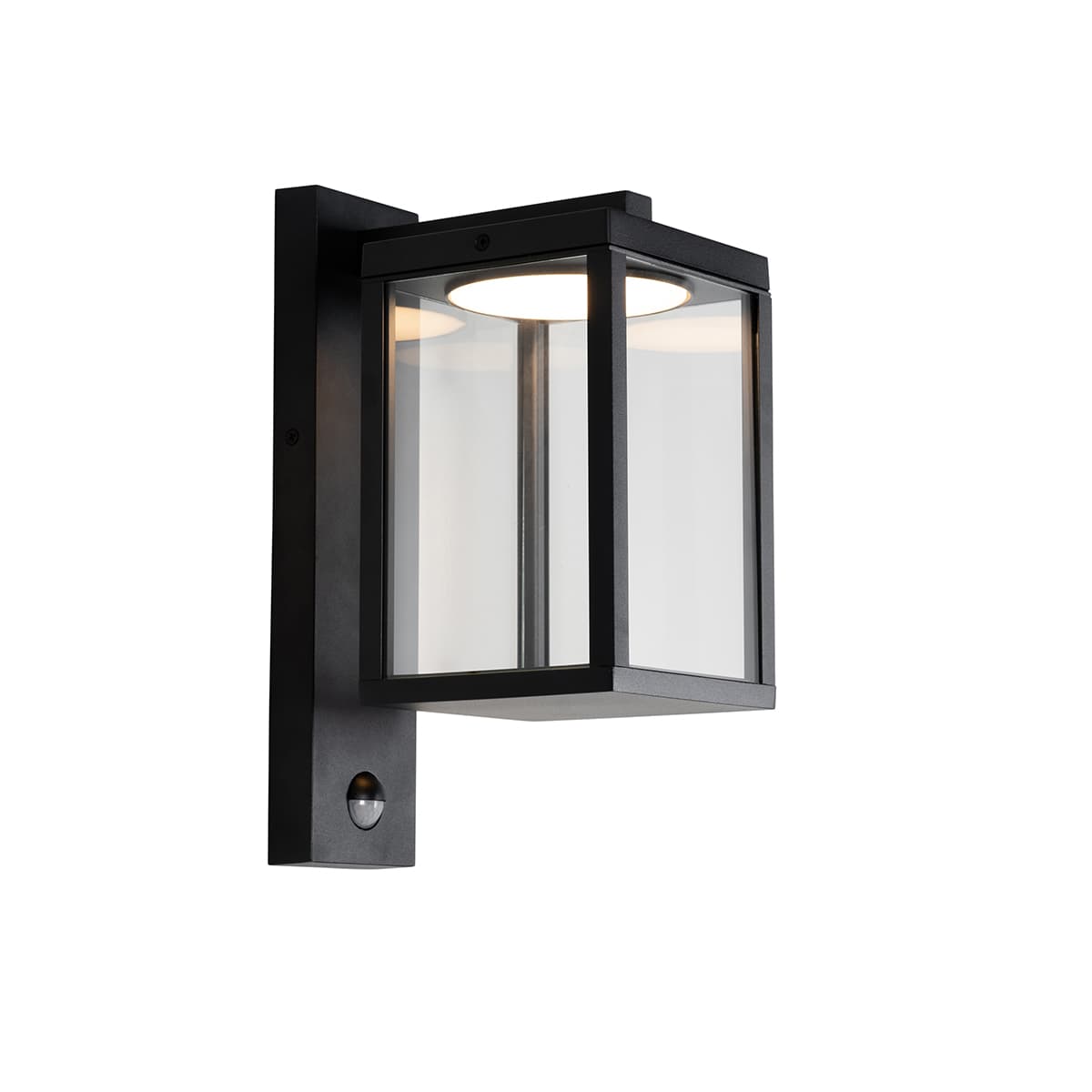 Vonkajšia nástenná lampa čierna vrátane LED snímača pohybu - Ferdinand