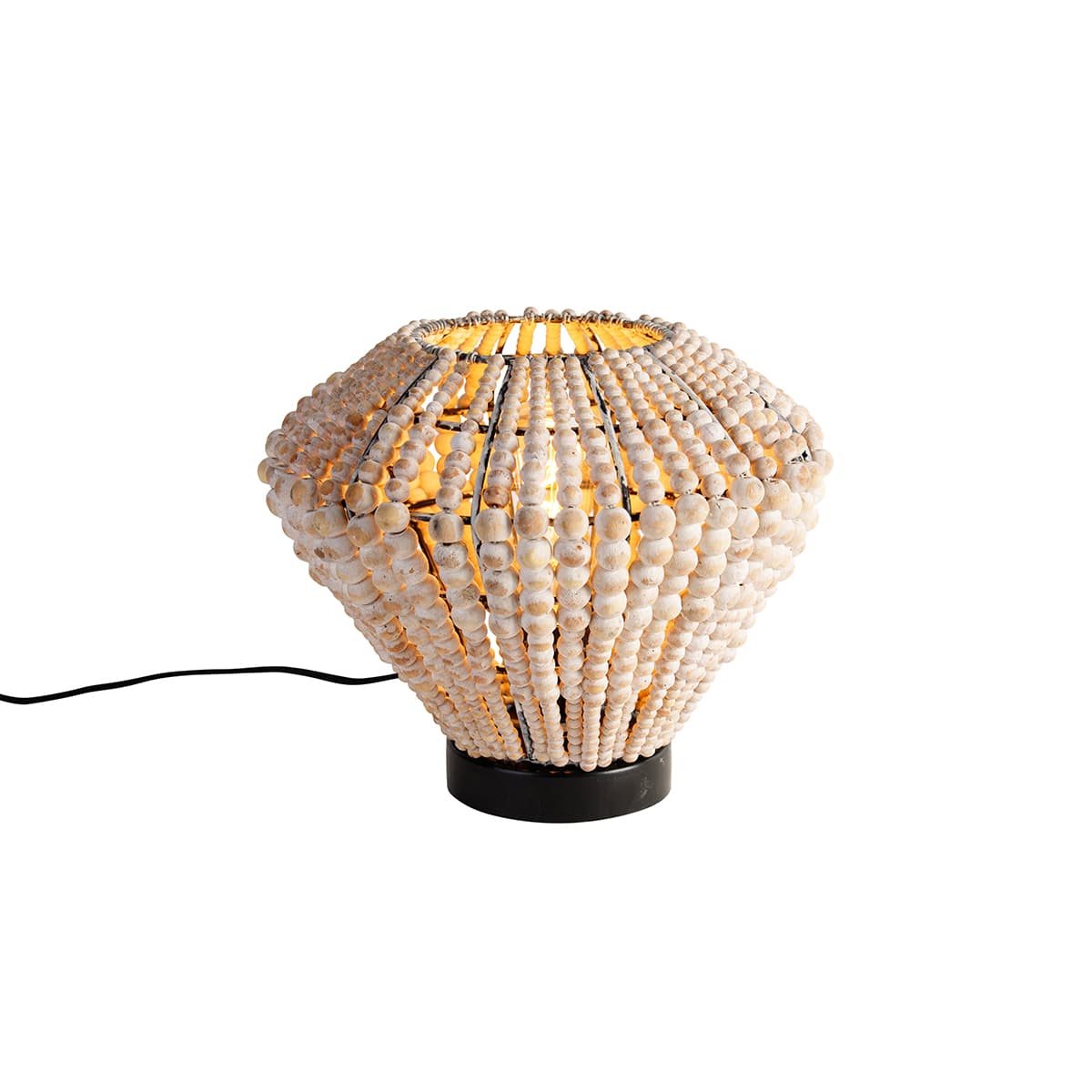 Orientálna stolová lampa béžová s korálkami - Moti 1