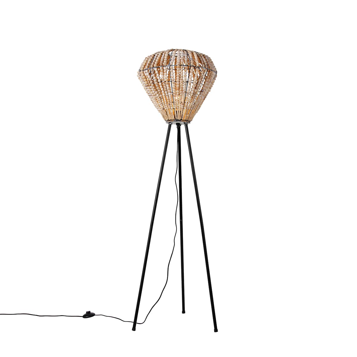 Orientálna stojaca lampa béžová s korálkami - Moti 1