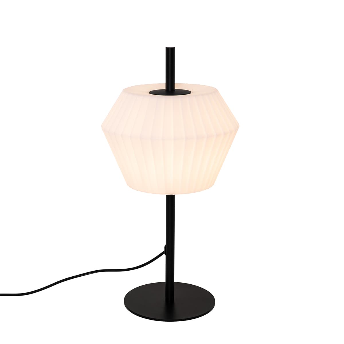 Moderná vonkajšia stolná lampa čierna s bielym tienidlom IP44 - Robbert 1