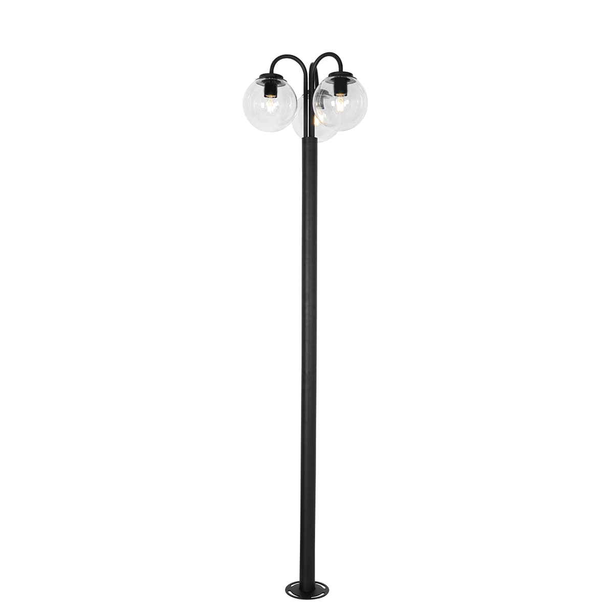 Lampáš čierny s plastom 200 cm 3-Lights IP44 - Sfera 1