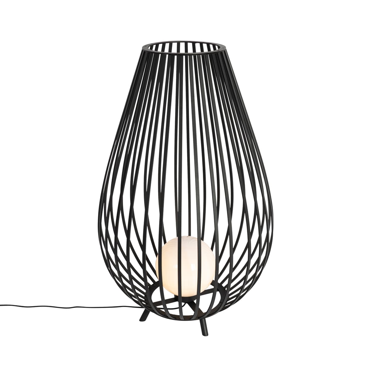 Dizajnová stojaca lampa čierna s opálom 110 cm - Angela 1
