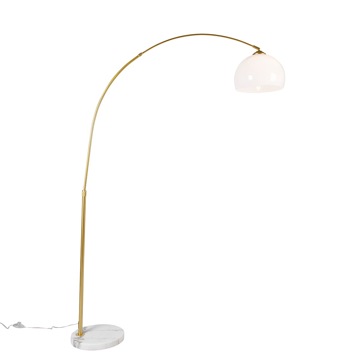Inteligentná oblúková lampa mosadzná s bielym tienidlom vrátane Wifi A60 - Arc Basic 1