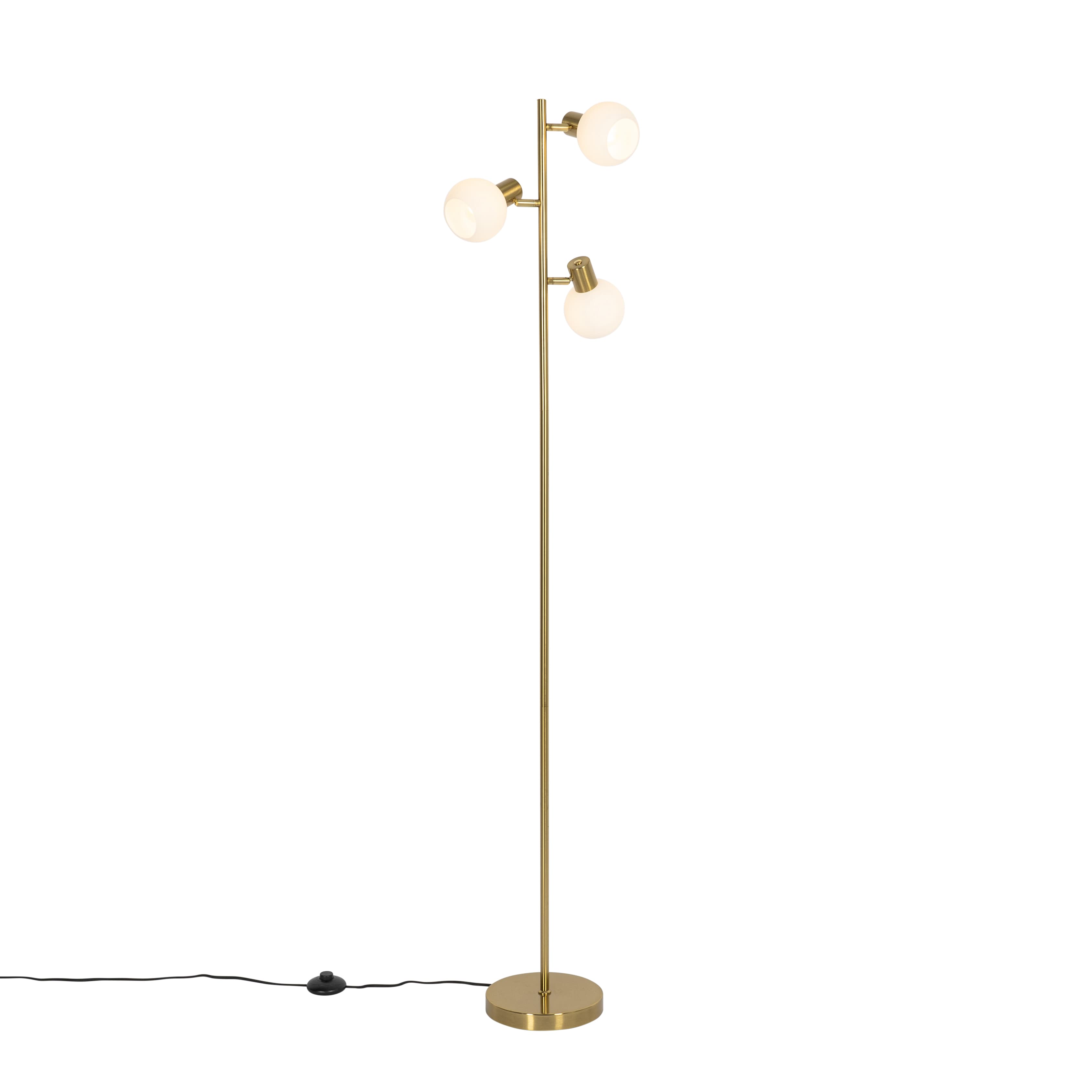 Stojaca lampa zlatá s opálovým sklom 3-svetlo nastaviteľná - Anouk 1