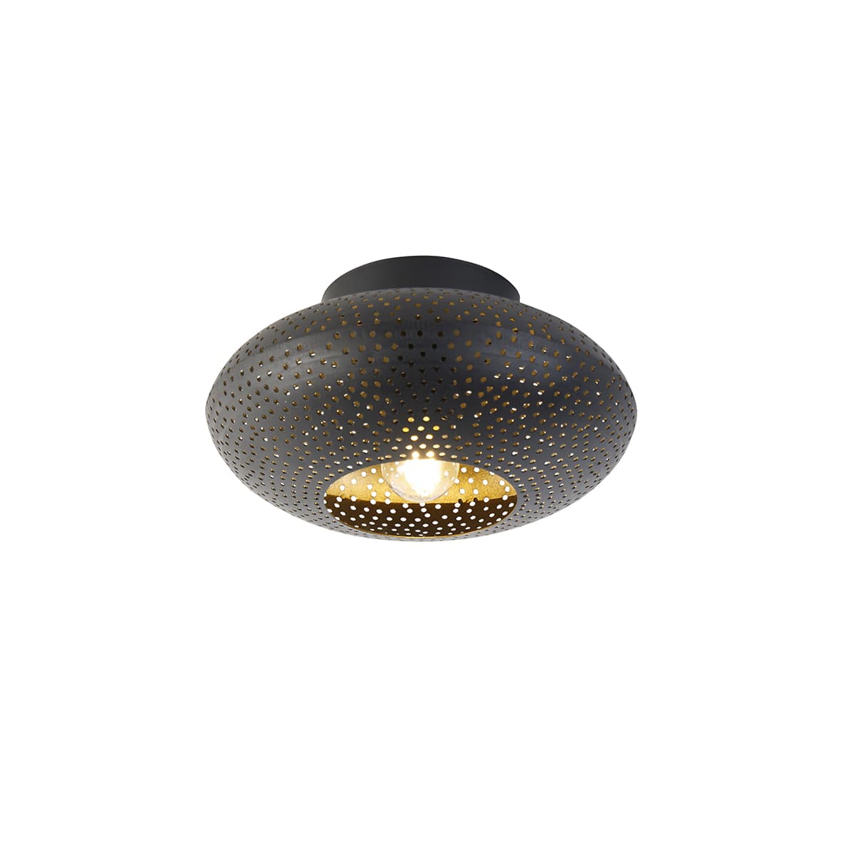 Inteligentné stropné svietidlo čierne so zlatom 25 cm vrátane Wifi P45 - Radiance 1