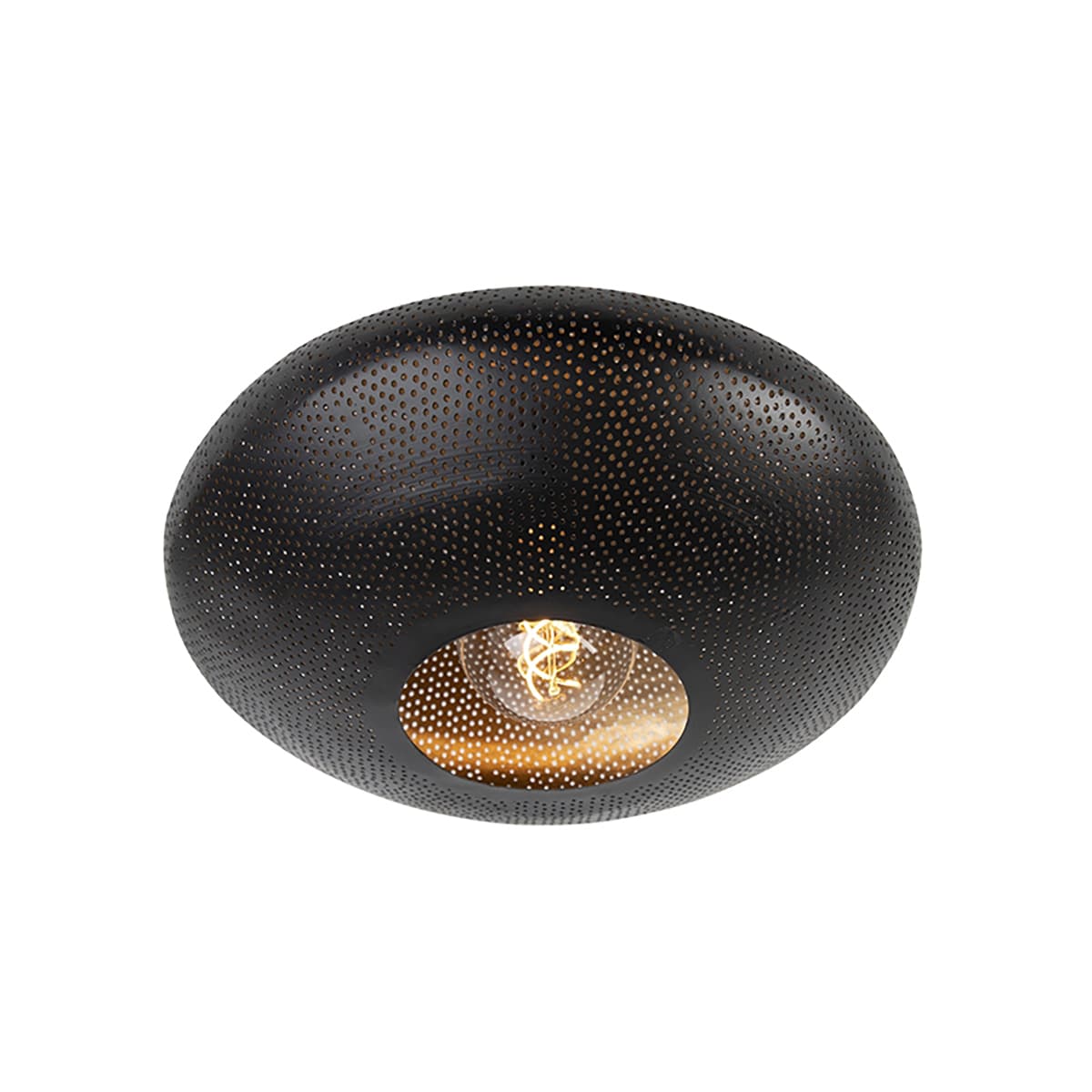 Inteligentné stropné svietidlo čierne a zlaté 40 cm vrátane Wifi G95 - Radiance