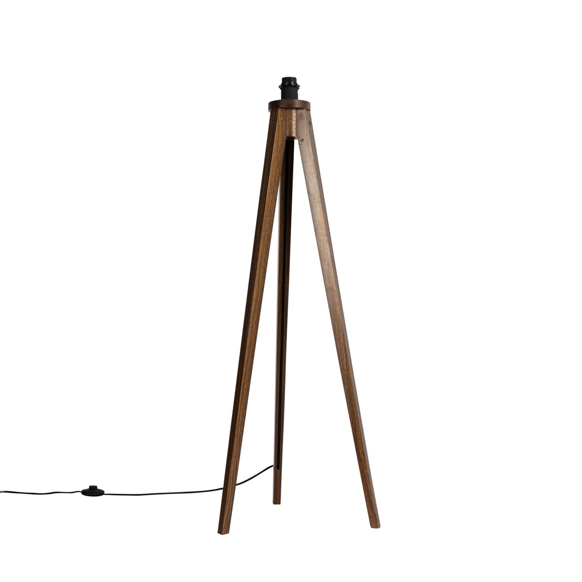Rustikálna stojaca lampa trojnožka orechové drevo - Tripod Classic 1