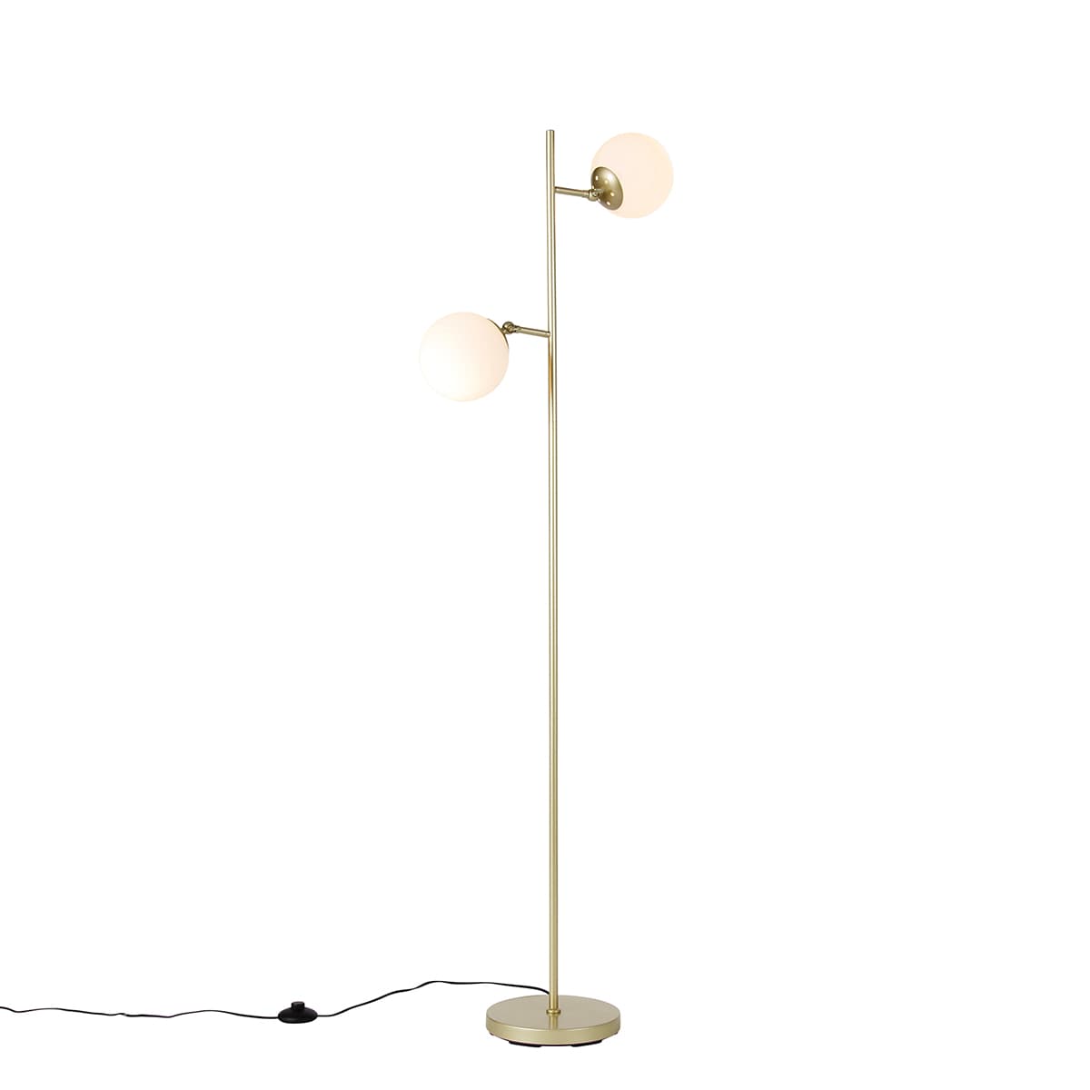 Inteligentná stojaca lampa zlatá s mliečnym sklom vrátane 2 Wifi P45 - Pallon