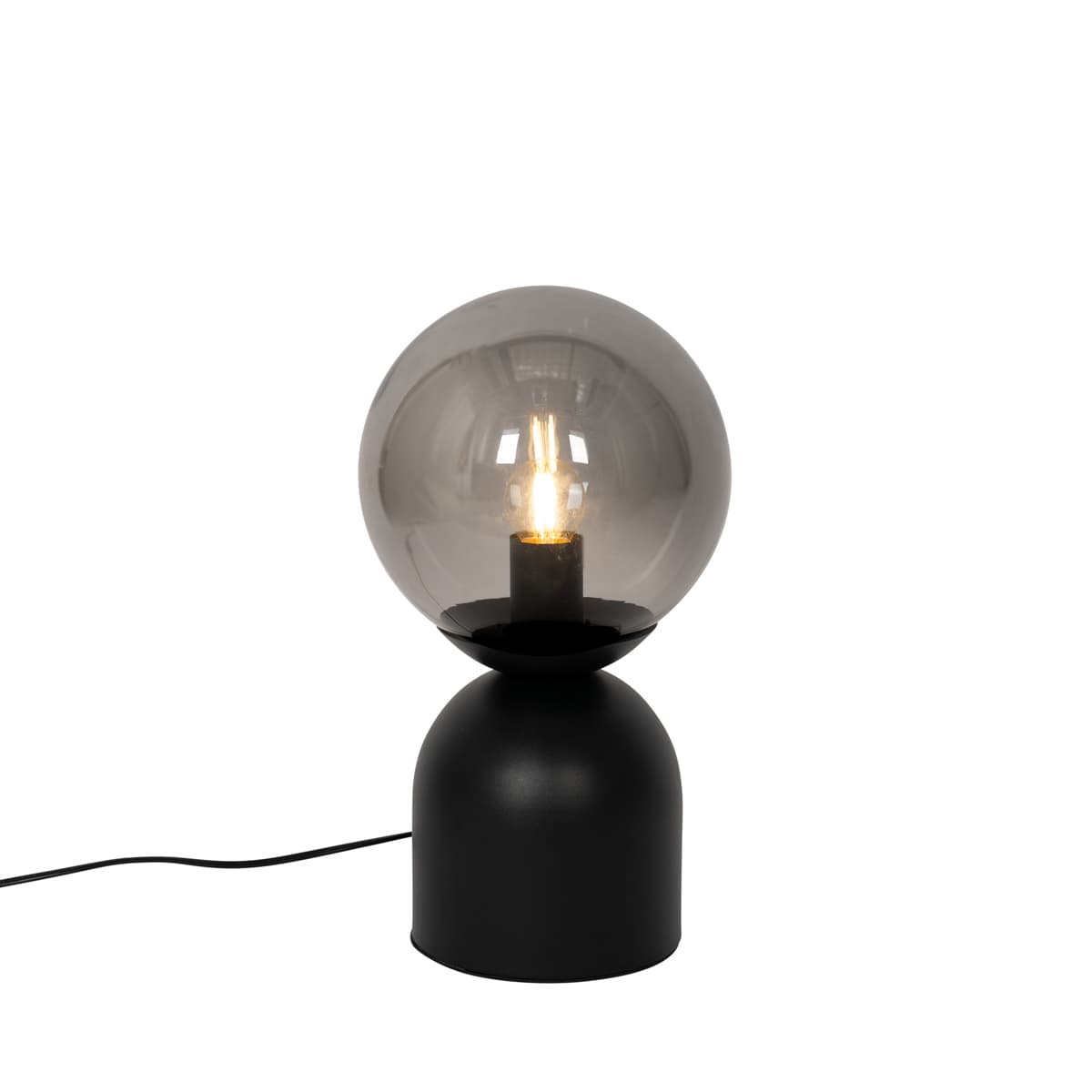 Stolná lampa Hotel Chic čierna s dymovým sklom - Pallon Trend 1