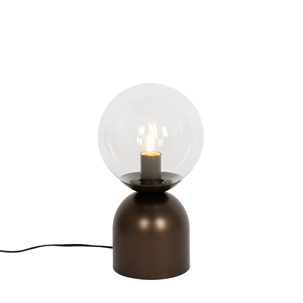 Stolná lampa Hotel Chic tmavá bronzová s čírym sklom - Pallon Trend