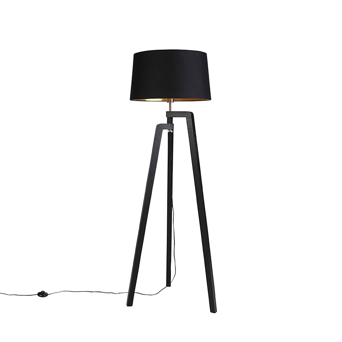 Inteligentná stojaca lampa s tienidlom čierna so zlatom 50 cm vrátane WiFi A60 - Puros