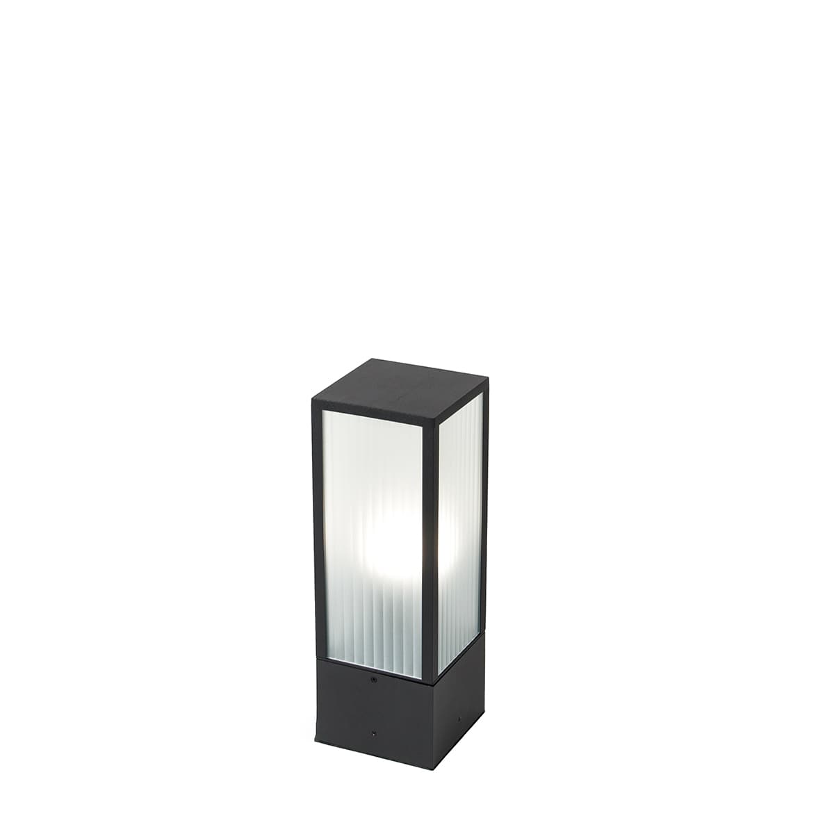 Inteligentná vonkajšia stojaca lampa čierna s rebrovaným sklom 40 cm vrátane WiFi A60 - Charlois