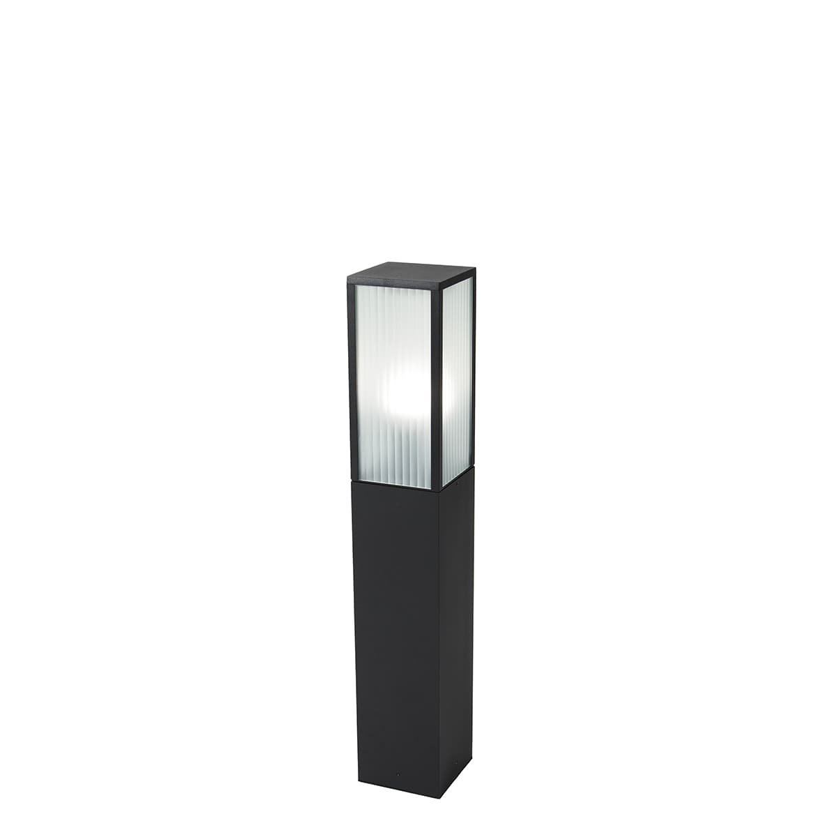 Inteligentná vonkajšia stojaca lampa čierna s rebrovaným sklom 80 cm vrátane WiFi A60 - Charlois