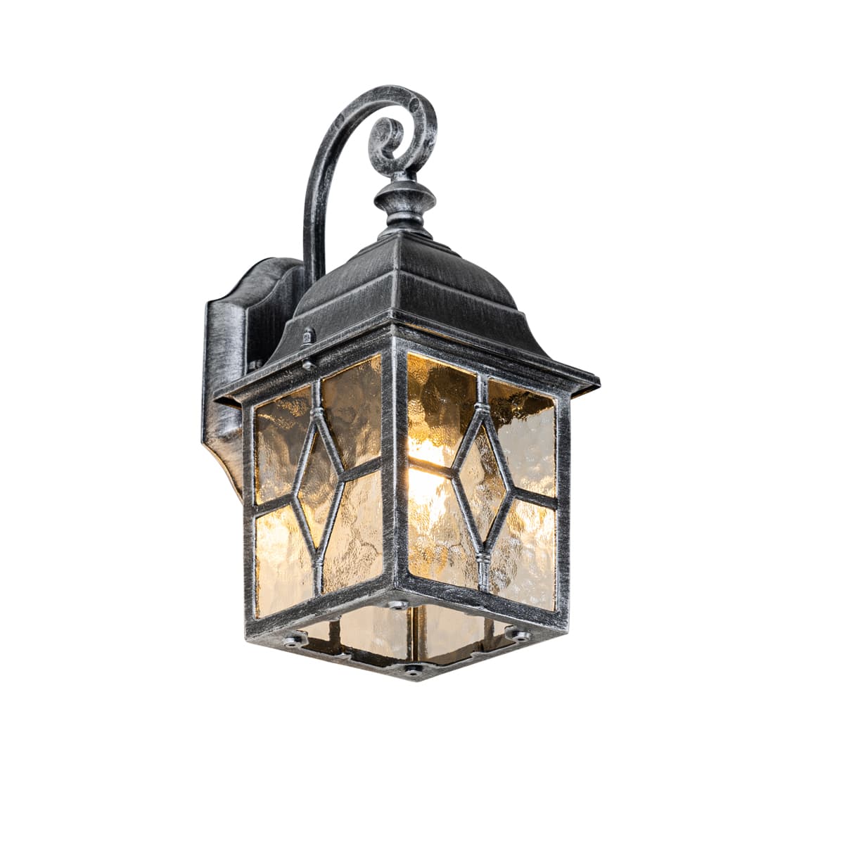 Romantická vonkajšia nástenná lampa starožitné striebro - London