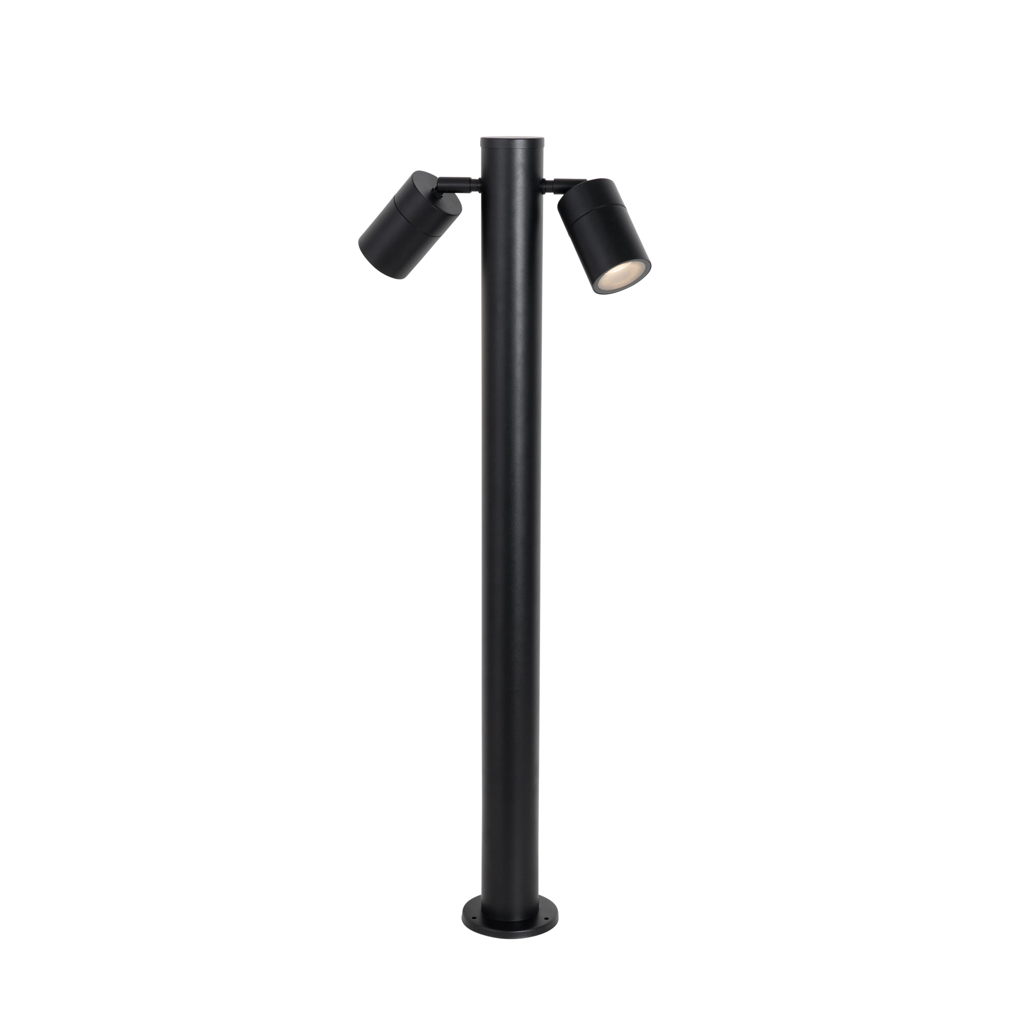 Stojaca vonkajšia lampa čierna 80 cm IP44 nastaviteľná 2-svetlo - Duo