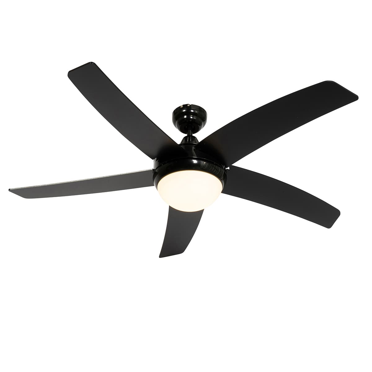 Inteligentný stropný ventilátor čierny s drevenou potlačou 132 cm vrátane LED stmievateľného s diaľkovým ovládaním - Cool