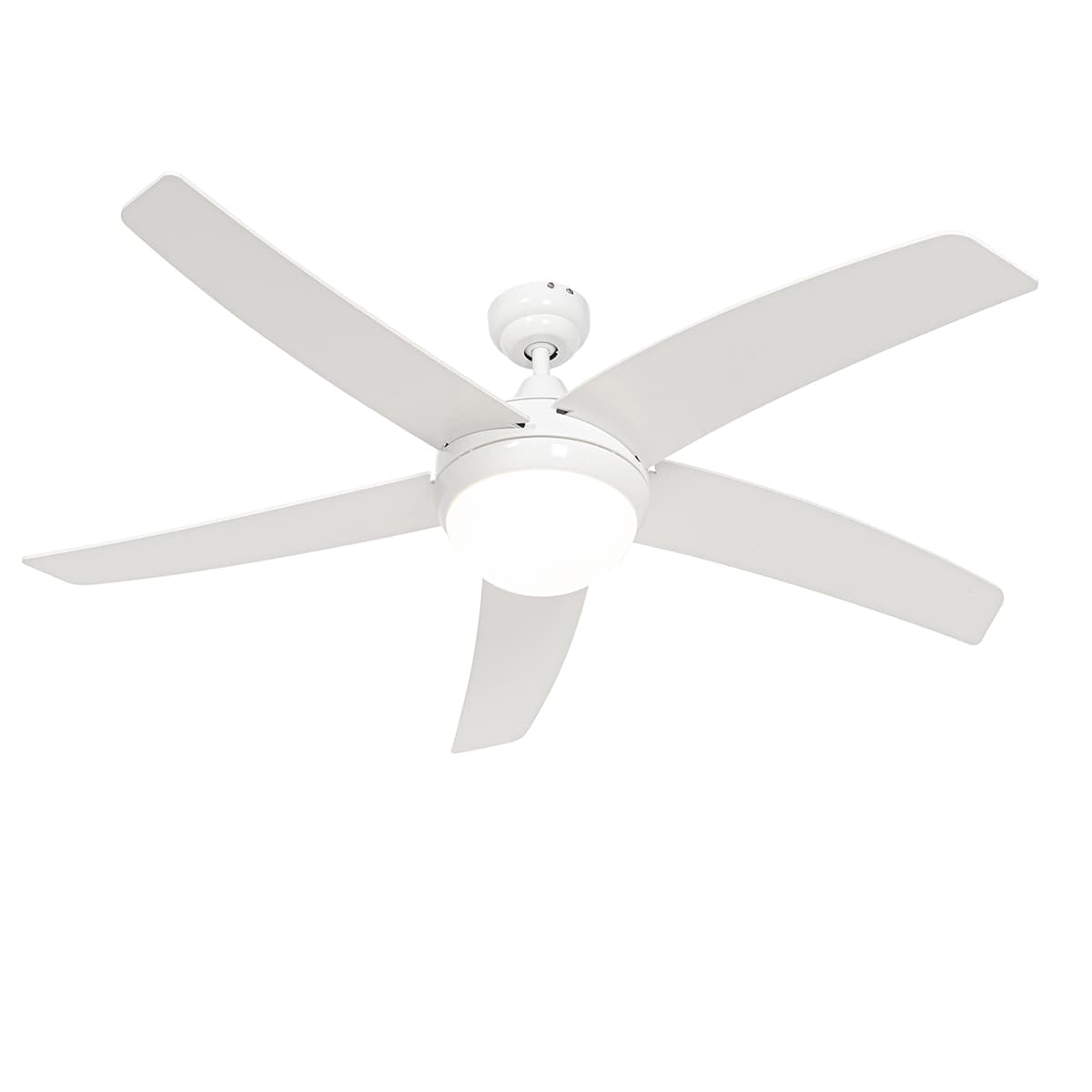 Inteligentný stropný ventilátor biely s drevenou potlačou 132 cm vrátane LED stmievateľného s diaľkovým ovládaním - Cool