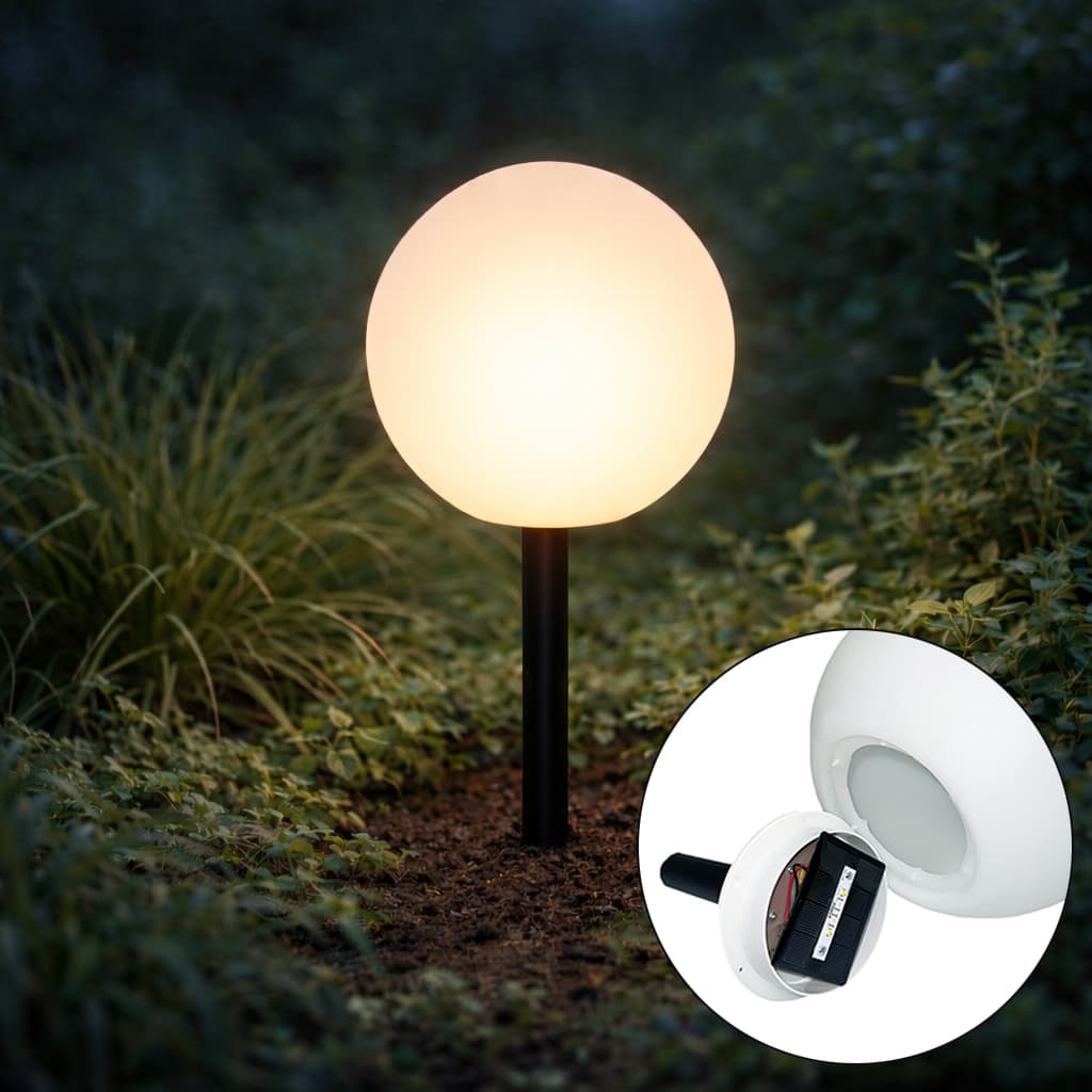 Vonkajšia lampa biela 25 cm vrátane LED IP44 slnečná RGBW - Ludger 1