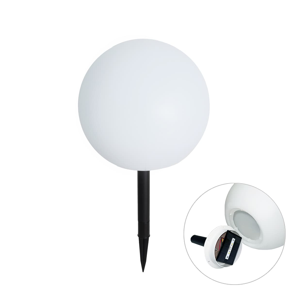 Vonkajšia lampa biela 30 cm vrátane LED IP44 solárna RGBW - Ludger
