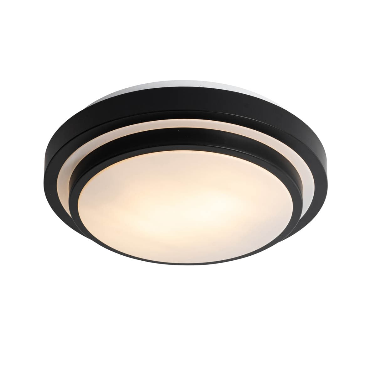 Moderné stropné svietidlo čierne s bielym 35 cm 2-svetlé IP44 - Walden