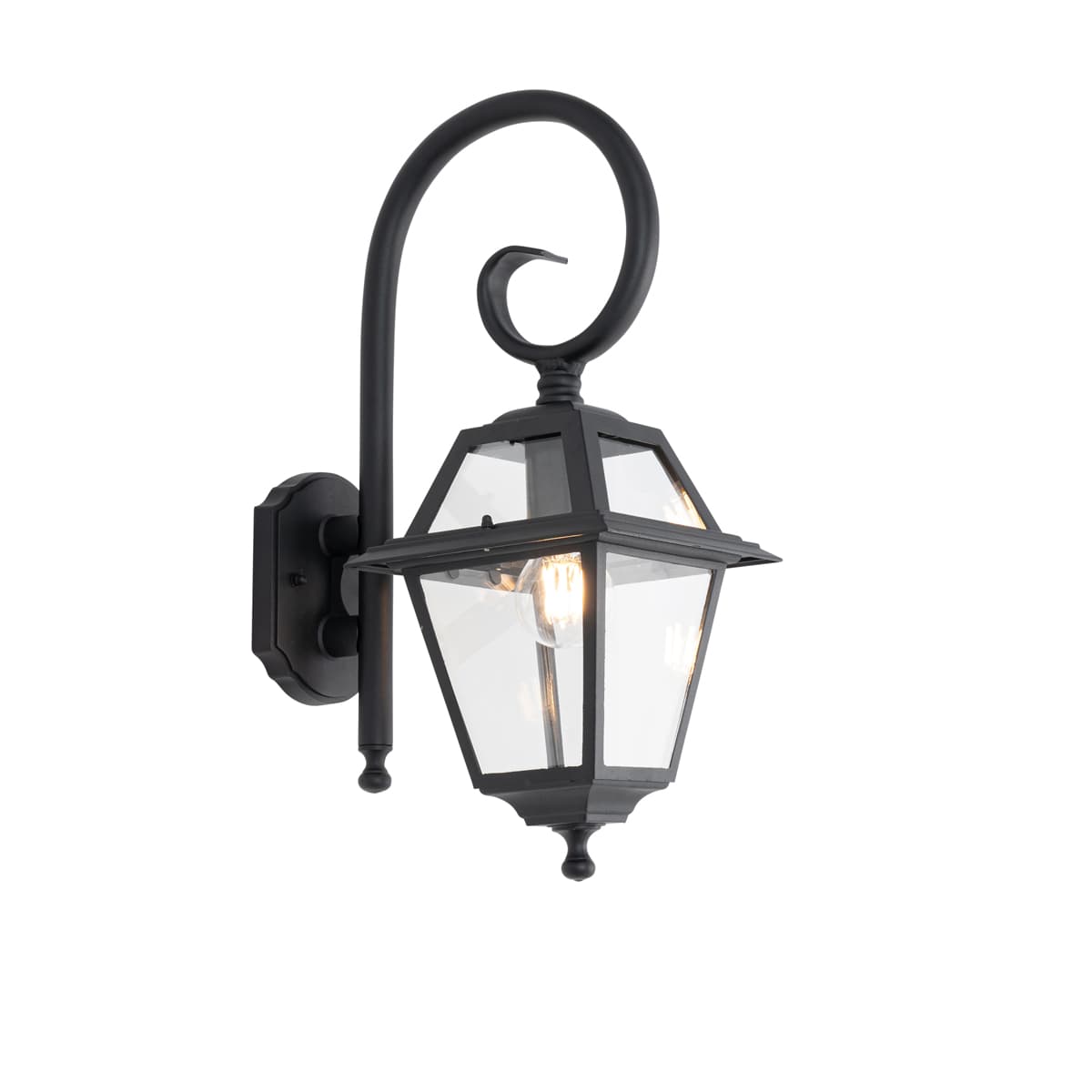 Klasická vonkajšia nástenná lampa čierna IP44 - Berta 1