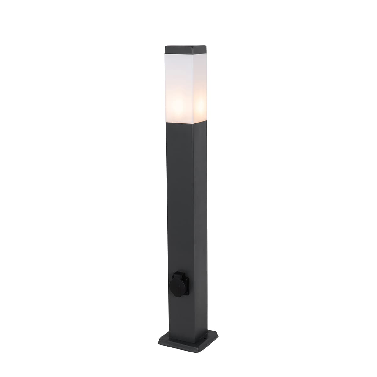 Vonkajšia lampa tmavo sivá 80 cm so zásuvkou IP44 - Malios 1