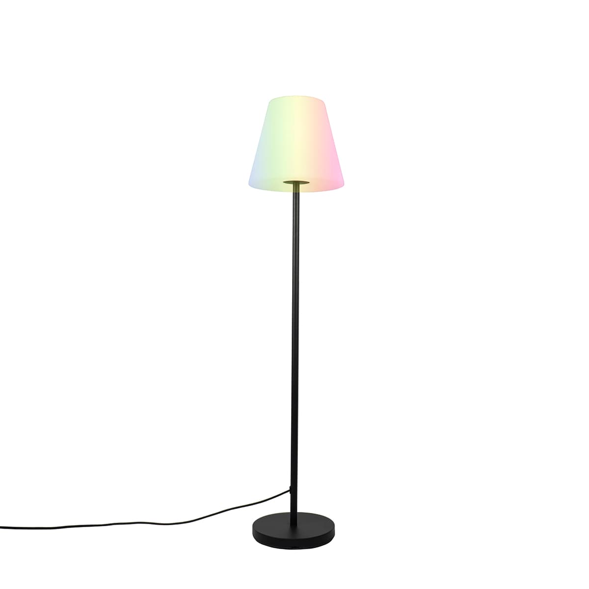 Inteligentná stojaca lampa čierna s bielym tienidlom 35 cm IP65 vrátane WiFi A60 - Virginia