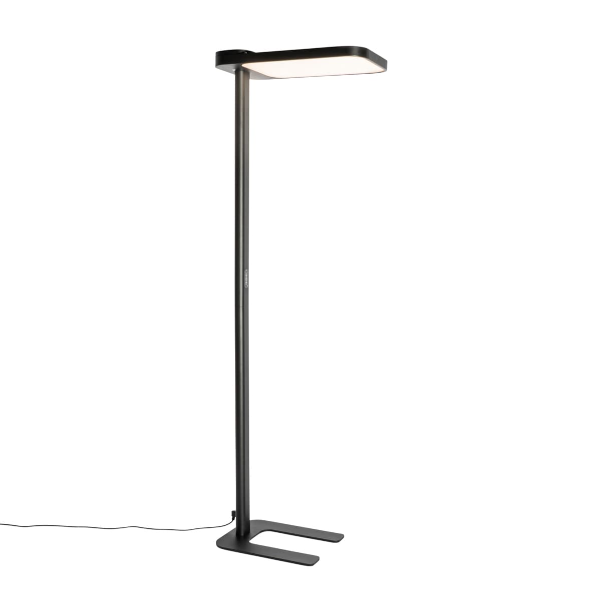 Denná stojaca lampa čierna štvorcová vrátane LED a stmievača - Guzo 1