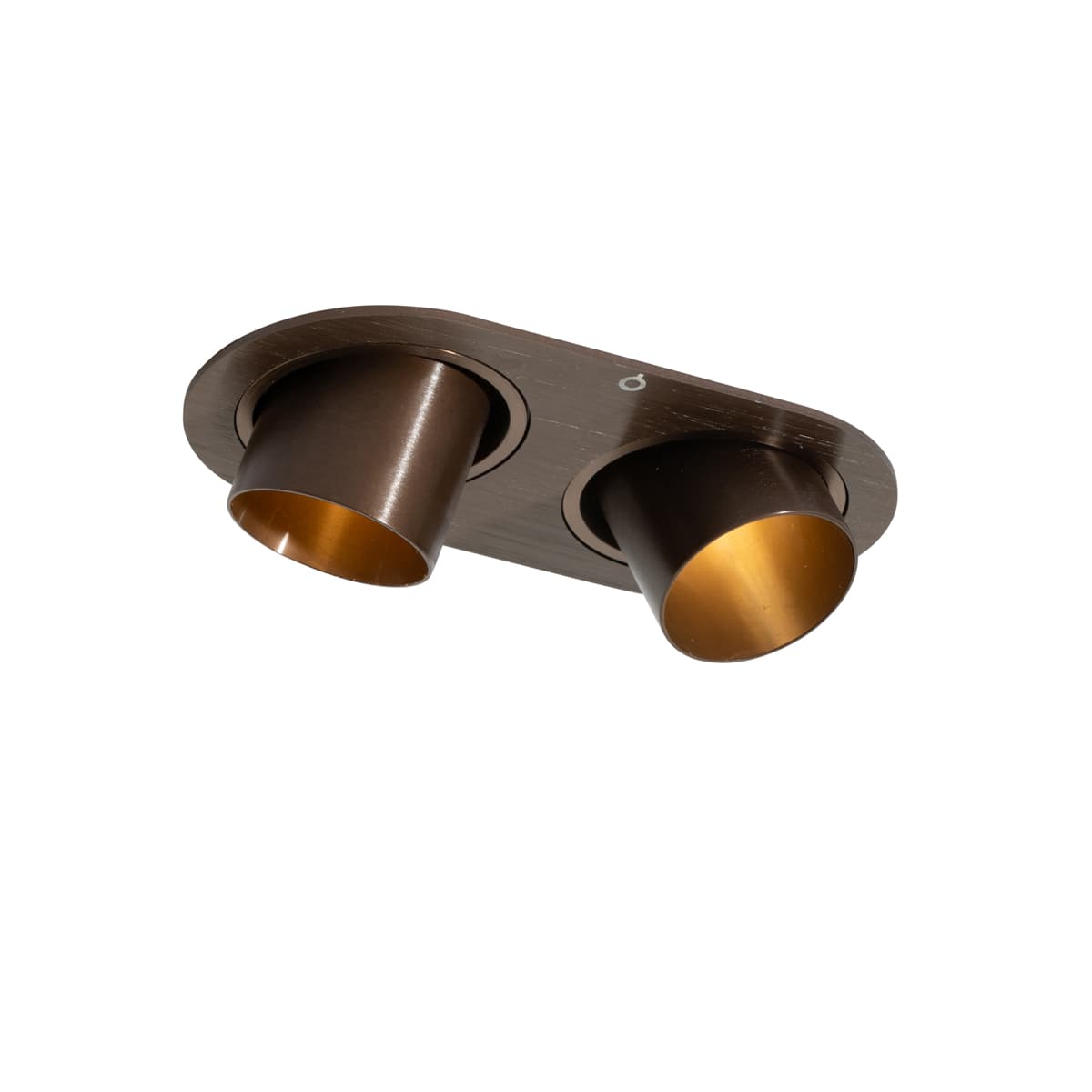 Zaoblené zapustené bodové svetlo tmavá bronz GU10 35 mm sklopné 2-svetlo - Installa 1