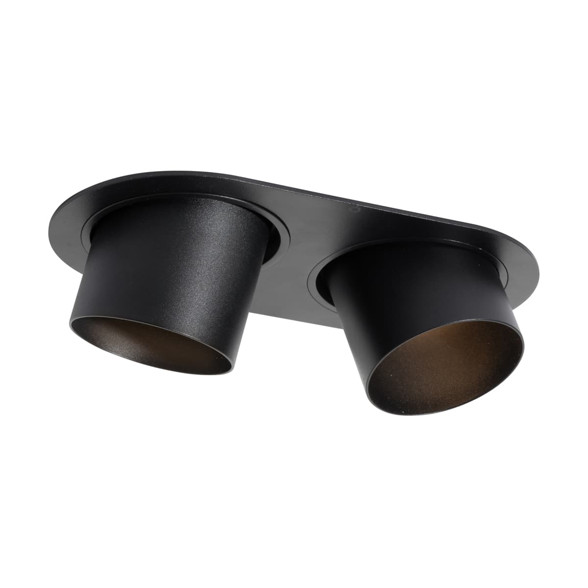 Okrúhle zapustené bodové svetlo čierne GU10 70 mm výkyvné 2-svetlo - Installa 1