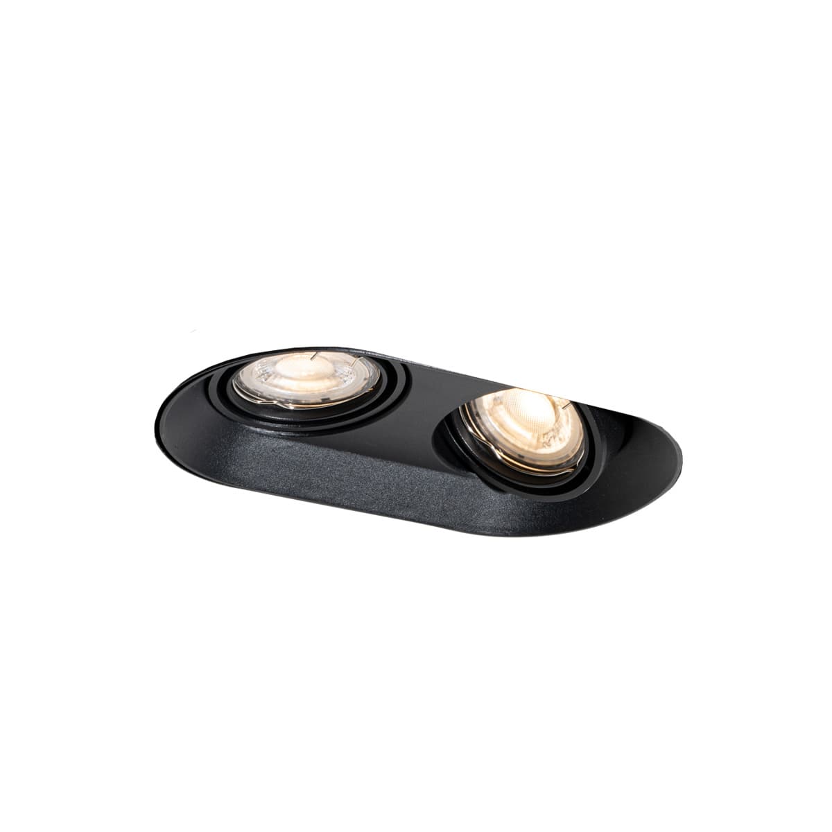Okrúhle zapustené bodové svetlo čierne GU10 50 mm 2-svetlo - Hubs 1