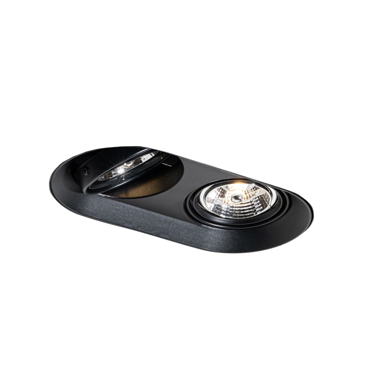 Okrúhle zapustené bodové svetlo čierne GU10 70 mm 2-svetlo - Hubs