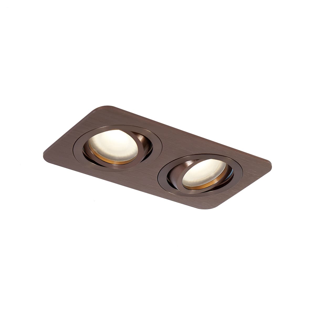 Zaoblené zapustené bodové svietidlo tmavý bronz GU10 50 mm otočné a naklápacie IP44 2-svetlá - Alberto 1