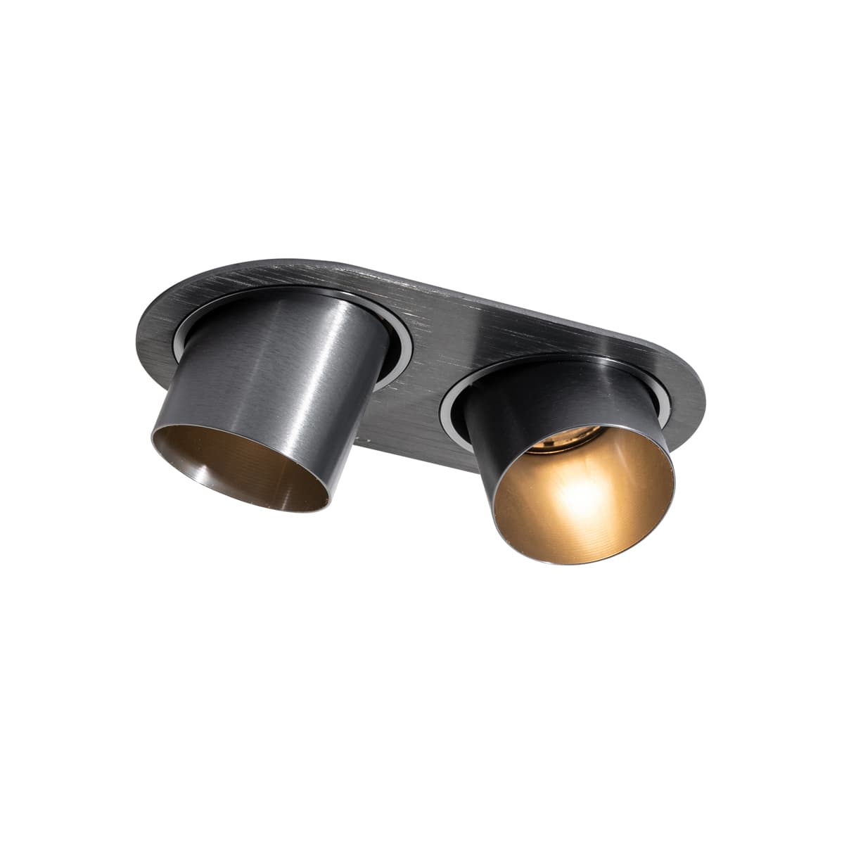 Zaoblené zapustené bodové svetlo tmavosivé GU10 50 mm 2-svetlo - Installa 1