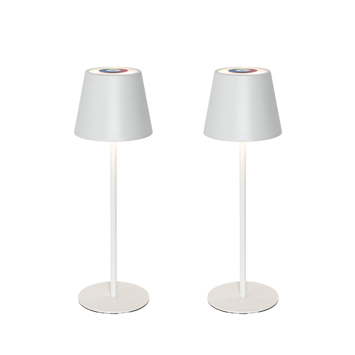 Sada 2 stolových lamp bielych so stmievačom a dobíjacími RGBW - Murdock 1