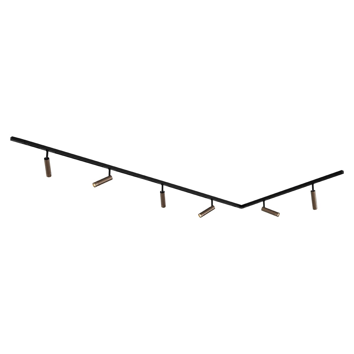 Moderný koľajnicový systém s 6 tmavo bronzovými bodovými svetlami 1-fázový - Slimline Uzzy 1