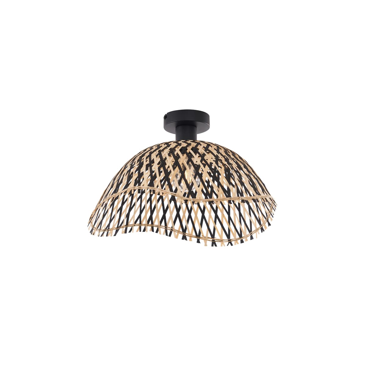 Art Deco stropné svietidlo čierne bambusové 40 cm - Alka 1