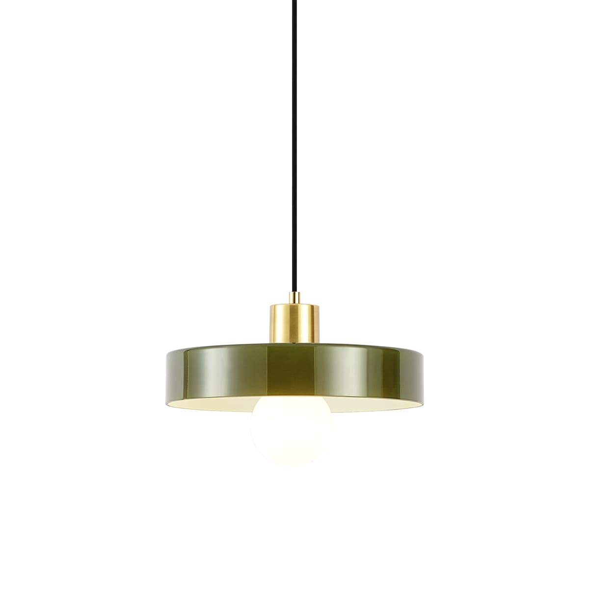 Retro závesná lampa zlatá so zeleným sklom - Jina 1