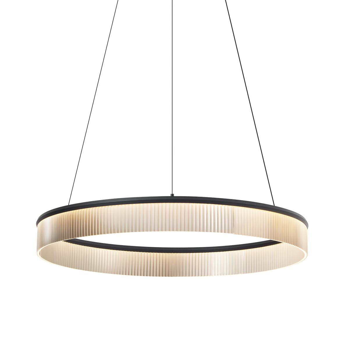 Moderné závesné svietidlo čierne 78 cm vrátane LED s 3-stupňovým stmievaním - Anello Chandelier 1