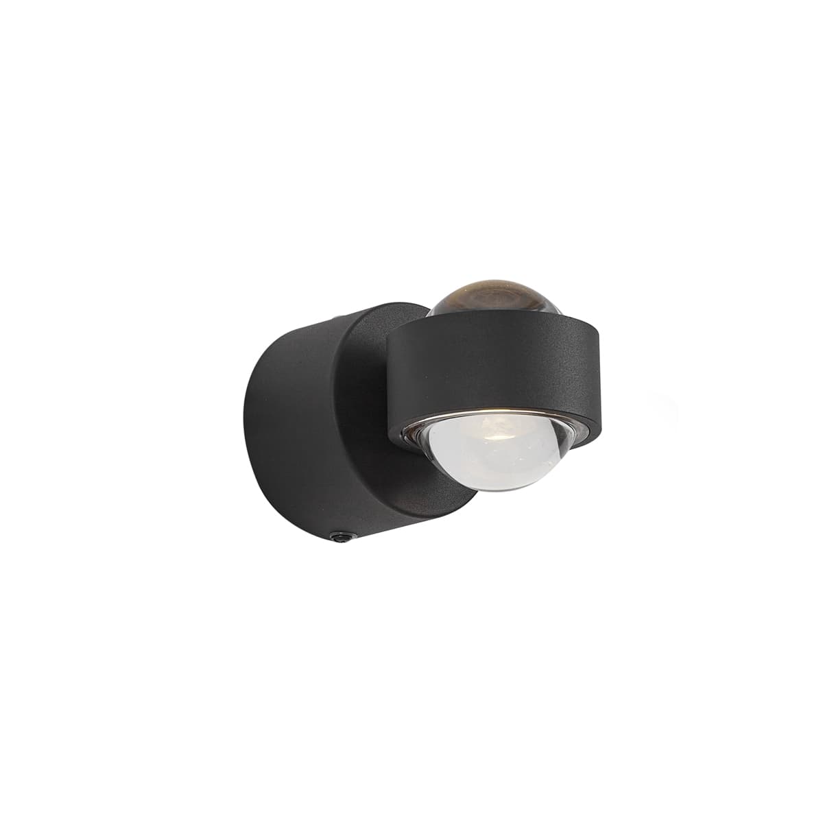 Dizajnové nástenné svietidlo čierne vrátane LED IP44 - Lens 1