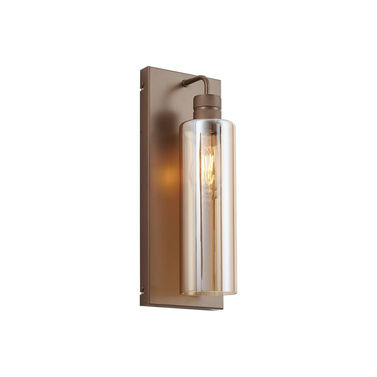 Hotelová elegantná nástenná lampa tmavý bronz s jantárovým sklom - Stavelot