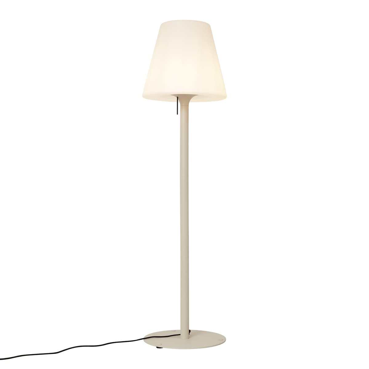 Moderná vonkajšia stojaca lampa béžová s bielym tienidlom IP44 - Big Virginia