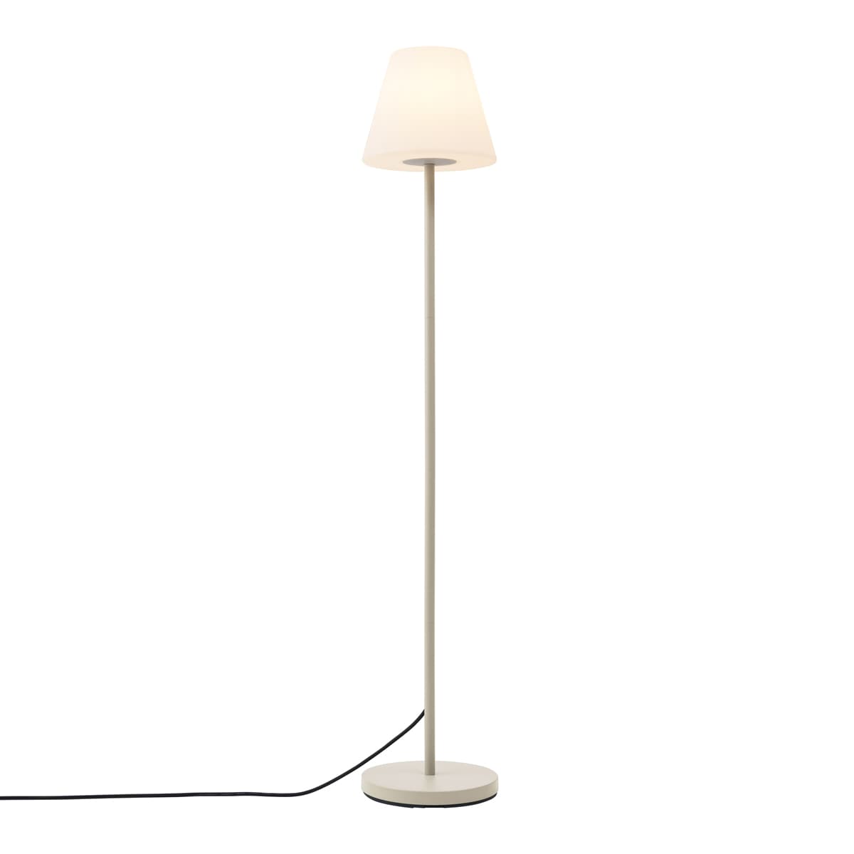 Vonkajšia stojaca lampa béžová s bielym tienidlom IP65 - Virginia