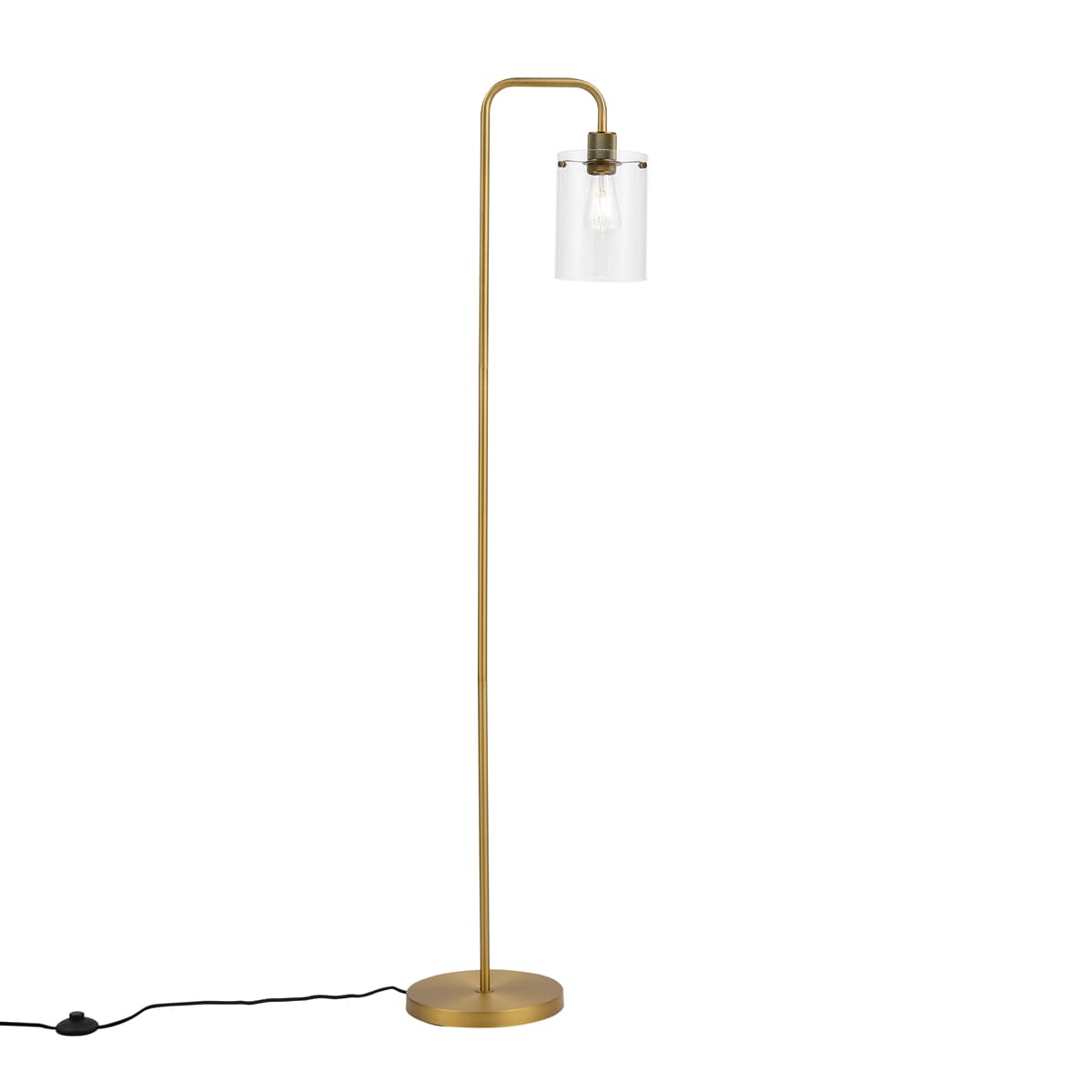Dizajnová stojaca lampa bronzová s čírym sklom - Domo
