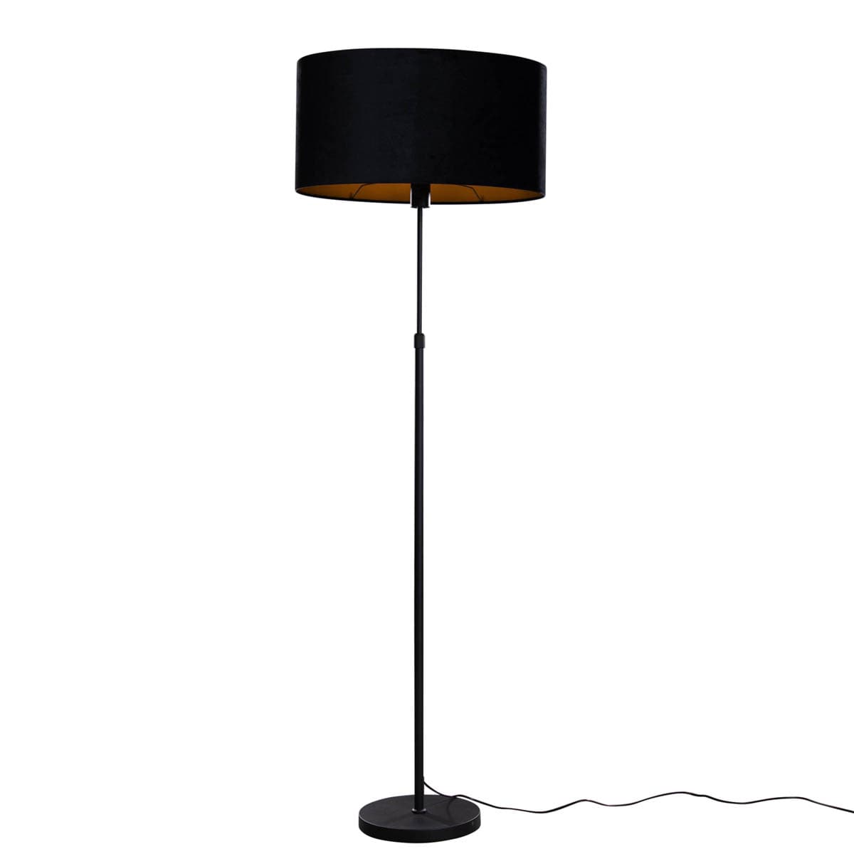 Stojacia lampa čierna s oválnym zamatovým tienidlom 50 cm - Parte 1