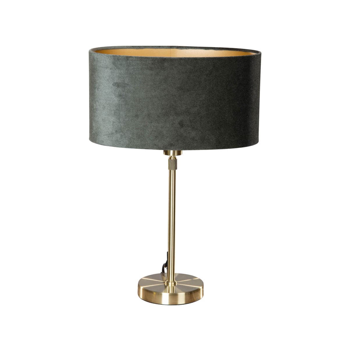 Stolová lampa zlatá s oválnym zamatovým tienidlom zelená 35 cm - Parte 1