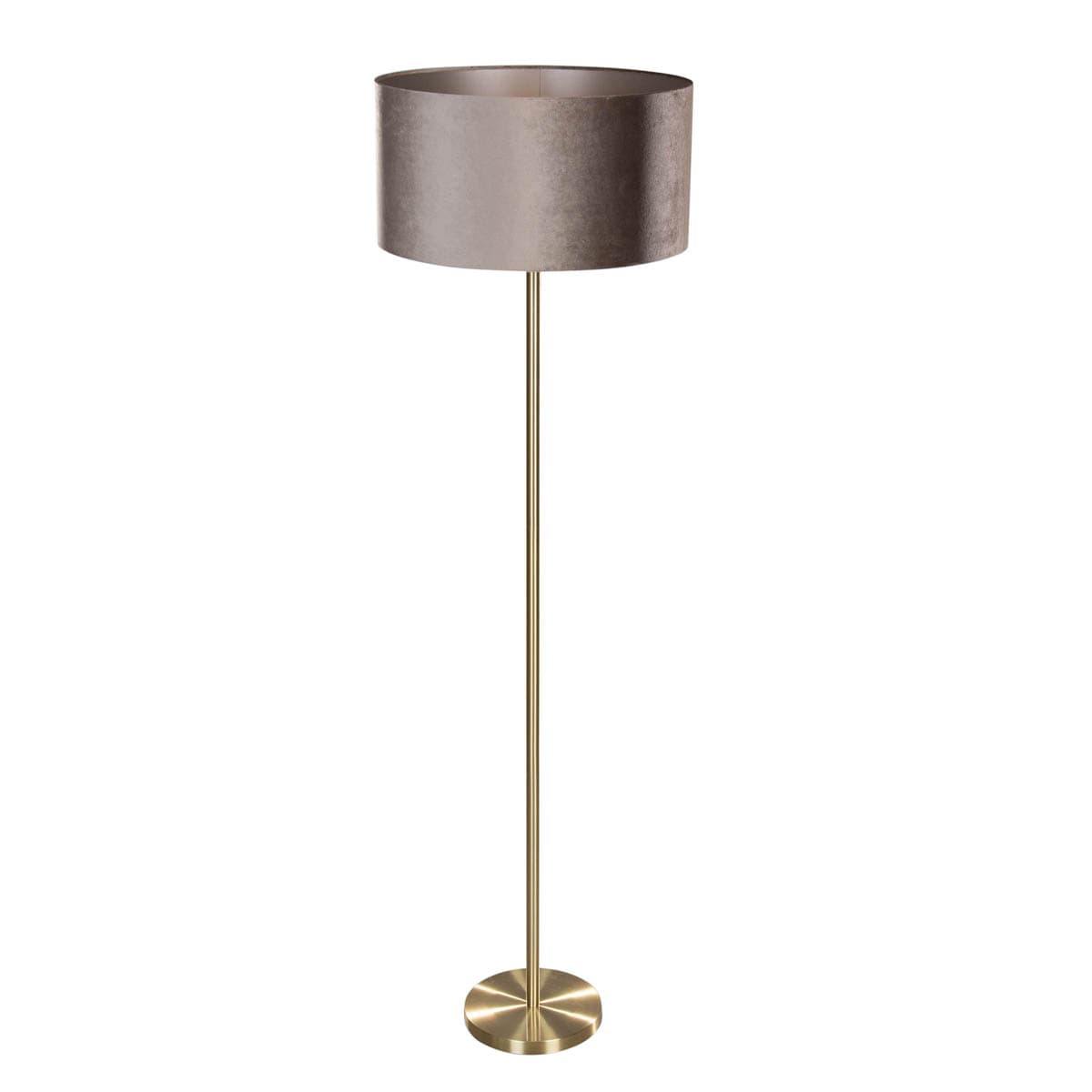 Stojacia lampa mosadz s plyšovým tienidlom taupe 50 cm - Simplo 1