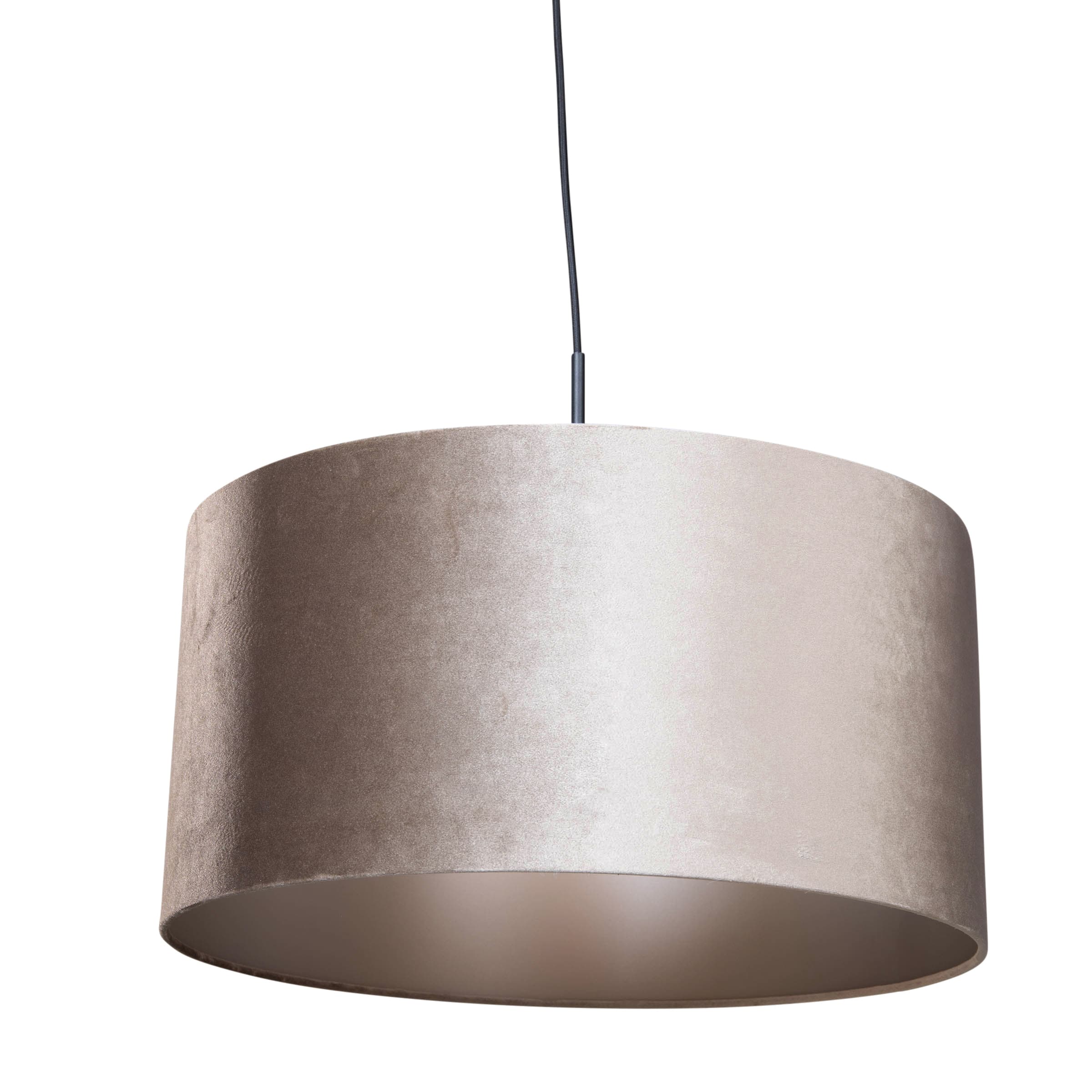 Závesná lampa čierna so zamatovým tienidlom taupe 50cm - Combi 1 1
