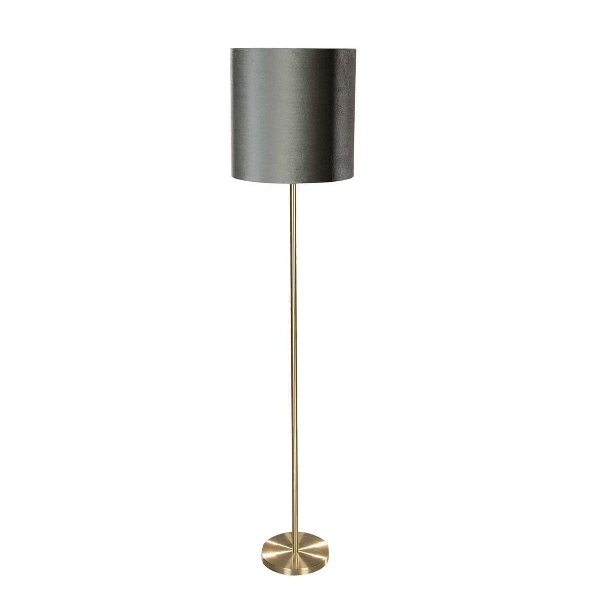 Stojacia lampa mosadz s plyšovým tienidlom zelená 40 cm - Simplo 1