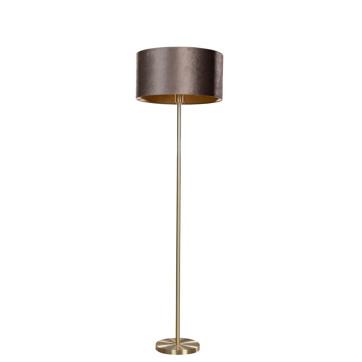 Stojacia lampa mosadz s velúrovým tienidlom hnedá 50 cm - Simplo 1